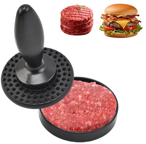 Tissting Burgerpresse Grill Fleischpresse 10cm Runde Kunststoff Smash Burger Press mit Basis, BBQ Grillpresse Patty Maker für Fleisch, Steak, Burger, Speck, Sandwiches