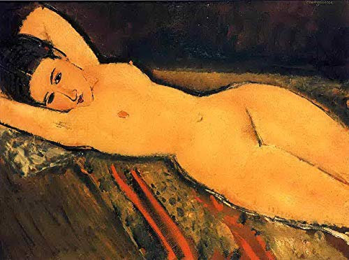 Toperfect 14 Gemälde liegender Akt mit unter dem Kopf verschränkten Armen, italienische Ölkunst auf Leinwand von 1916, Berühmte Kunstwerke 02, €50-2000, handgemalt von Lehrern der Kunstakademien