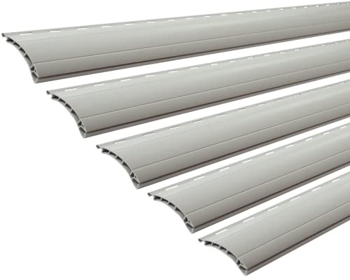 5 x Rollladenpanzer Lamelle Profil Ersatz für Rollladen Rolladen Ersatzlamelle in Mini oder Maxi, Farbe: grau, weiß oder beige (grau [47], K52B - 90cm)
