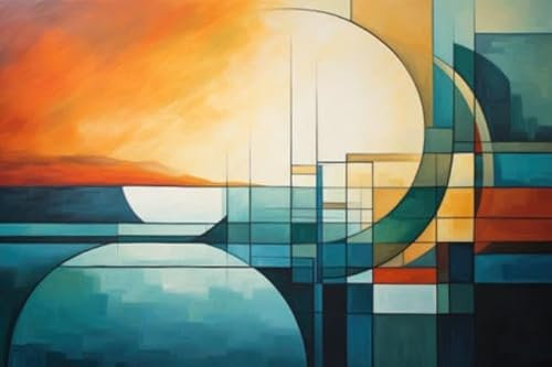 adrium Acryl-Bild 120 x 80 cm: ein Gemälde einer Landschaft mit Sonnenuntergang (212176995)