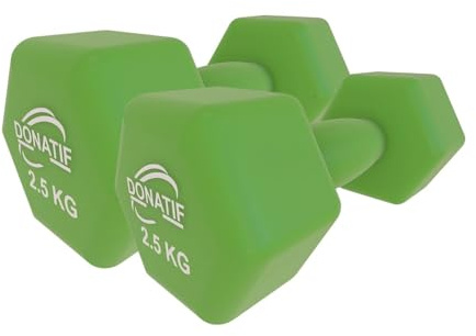 DONATIF 1 Paar Hanteln aus Vinyl, 0,5 – 6 kg, Gewichte für Fitness-Training, Pilates, Fitness-Studio zu Hause