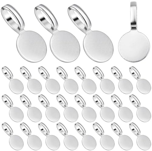 SOFPLATE 1 Box Mit 120 Stück Anhänger Rohlinge Tabletts Cabochon Anhänger Rohlinge Runde Legierung Tibetischer Stil Halsketten Ösenrohlinge Basis Schmuckösen Charms Zur Schmuckherstellung Zubehör DIY
