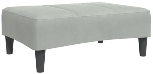 vidaXL light grey velvet footstool ottoman - living room footrest with plywood frame/versatile footstool for home decor & additional seating - 77x55x31 cm compact footrest, soft velvet fabric