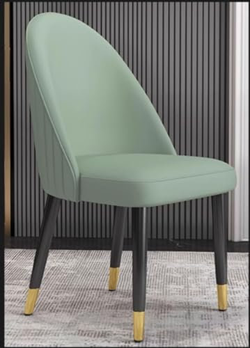 JAVYPPT Robuster Esszimmerstuhl aus Leder, Polsterstuhl, Küchenstuhl mit gepolsterter Sitzfläche, Rückenlehne, Metallbeinen for Lounge, Rezeption, Esszimmer, Küche, Wohnzimmer(Mint Green)