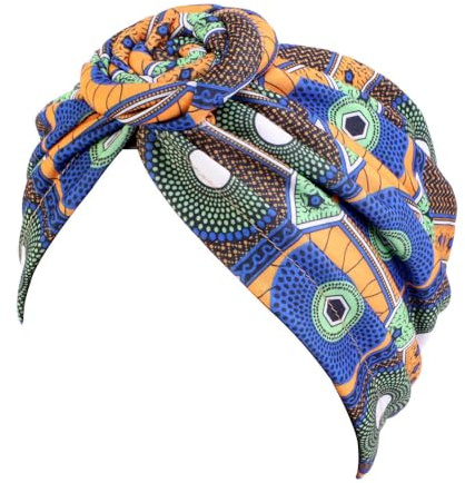 Lahviuu Turbante Africano para Mujeres,Pañuelo Cabeza Mujer Envoltura de Cabeza Gorro de Nudo Pre-Atado,Gorros de Dormir Gorro Turbante Pelo Mujer para Pérdida de Pelo Naranja