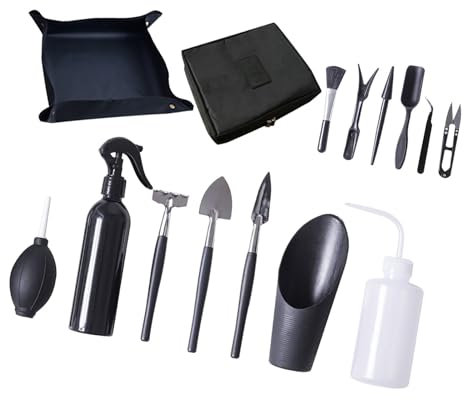 Plant Tools, Mini Garden Tools Repotting Mat Houseplant Bonsai Tool Kit, Mini Garden Tools Set, for Indoor Outdoor Miniature Fairy Garden Plant Care (Type 2)