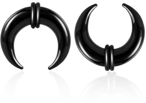 DOEARKO Septum Dehnen 2Pcs Pincher Tapers Septum Ring C Form Buffalo Horn Ohr Tunnel Dehnschnecke mit O Ringe Expander Piercing Schmuck für Frauen Männer