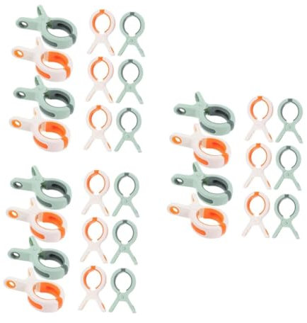 PRETYZOOM 30pcs Beach Towel Clips Plastic Clothes Pins for Towel Holder Sun Lounger Chair Outdoor Beach