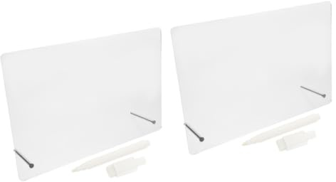 HOMSFOU 2 Set Lavagna Memo con Pennarello Inclusa per Studenti e Casa Design Cornice Materiale Sicuro e Resistente per e Disegni