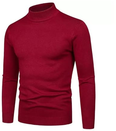 Maglione Dolcevita Uomo, Lavorato a Maglia da Uomo Slim Fit Winter Basic Caldo Pullover in Maglia Felpato Maglioncino Collo Alto Uomo Maglia-Lupetto Uomo Maglia Uomo Firmata Tops Termica E Aderente
