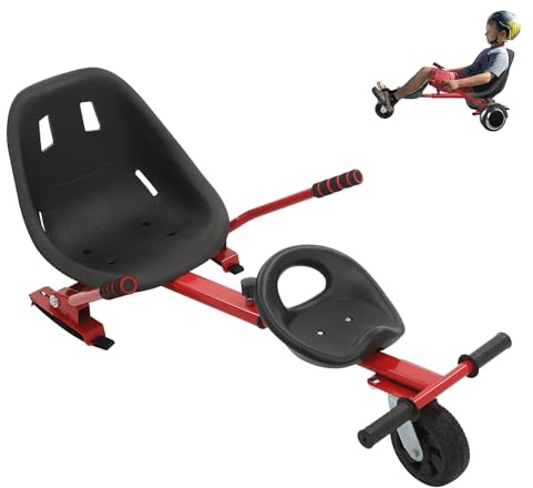 Hoverboard Sitz für 6,5 / 8 / 10 Boards,Doppel-Personen-Balance-Roller-Rahmenset,Verstellbarer Balancing Scooter Sitz,Hoverkart Gokart Sitz (Rot)