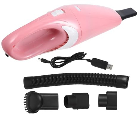 MERRYHAPY Aspirador de Mano para Coche USB Recargable Compacto y Ligero Uso Seco y Húmedo para Cenizas y Líquidos Rosa