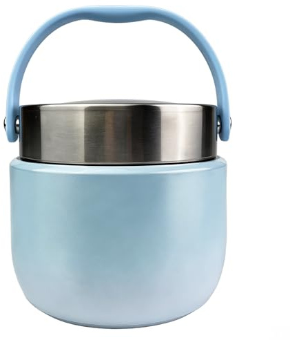 CHALVIOR Thermobehälter für Essen 1200 ml, Edelstahl, Inklusive eines klappbaren Edelstahllöffels, Leicht zu reinigen, 12 Stunden Heiß, 12 Stunden Kalt, Geeignet zur Aufbewahrung von Suppen, Brei