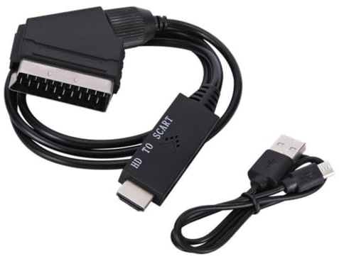 APGLSXY 1080P HDTV to SCART Adapter Video Upscale Converter NTSC Cable for HDTV