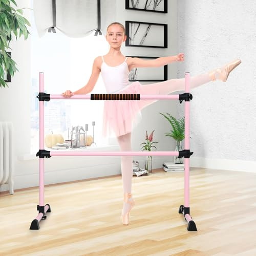 Doppia barra elastica per balletto, portatile, autoportante, con design antiscivolo, resistente, per allenamenti a casa e fitness