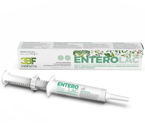Trebifarma Enterolac Cani e Gatti per Diarrea e Disturbi Intestinali | Mangime Complementare con Baobab e Lactobacillus LB - 8 Bustine da 7,5g