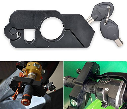 TUINCYN Motorrad Lenkergriff Bremshebel Lock Schwarz CNC Aluminium Universal Motorrad Diebstahlsicherung Anti-Diebstahl Sicherheit Kappen der mit 2 Schlüssel