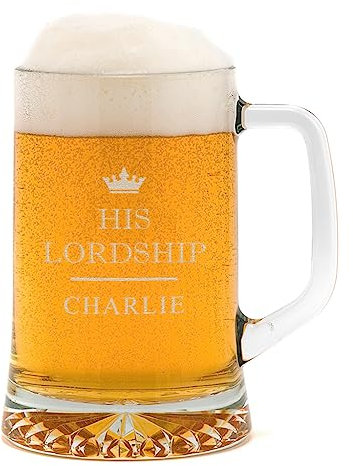 His Lordship' Personalised Pint Glass For Men/Personalised Tankard/His Lordship Glass Mug/Personalised 30th 21st Birthday Gifts For Men/Personalised Beer Gifts/Valentines gifts for him
