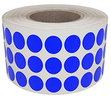 Kungsgrön blå färgade prickiga klistermärken 8 mm färgkodningsetiketter på en rulle (0,8 cm) 2000 pack
