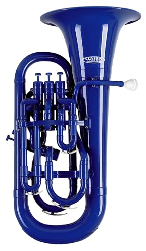 Classic Cantabile MardiBrass KEU-30BU Bb Euphonium aus ABS-Kunststoff - 4 Perinet-Ventile 3+1 Aluminium - sehr leicht 2,0 kg - Schallbecher 315 mm - Gigbag Mundstück Reinigungstuch - Blau
