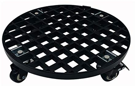 Mkuha Pflanzenroller Outdoor mit Bremse, Blumenroller Rund Außenbereich und Innenbereich, Pflanzenroller GFRP mit Softrollen für Parkett,Schwarz,36