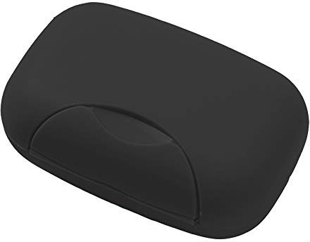 nuodwell - Portasaponetta realizzato a mano, impermeabile e antigoccia, scatola per sapone sigillata e portatile, per casa e viaggi (Nero)