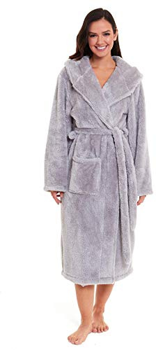 Daisy Dreamer Accappatoio da donna in pile, extra lungo, super morbido, morbido al tatto, accappatoio da donna, Grigio coccole, 12-14