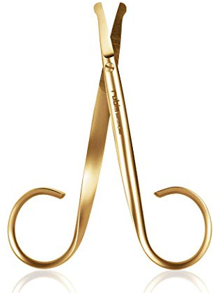 Rubis Duck Gold - Hair Removal Scissors - Round tip Scissors - Eyebrow Scissors and Beard Scissors - Bathroom Scissors