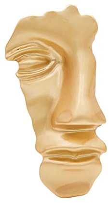 Nordische Goldfarbe Halbes Gesicht Brosche Große Mode Mantel Broschen Für Frauen Neues Design Herbst Winter Legierung Zubehör