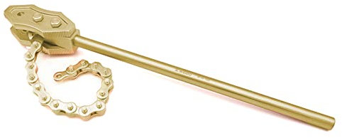 WEDO Chiave per tubi a catena non scintillante, lunghezza massima della catena 900 mm resistente strumento idraulico per installazione di tubi,bronzo in alluminio, 24 pollici, 600 mm x 100 mm