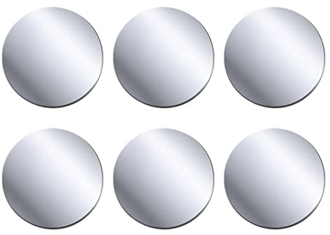 Rouclo Metallplatte Selbstklebend 6 Stück Metallplättchen Handy Metall Platte Set Runden, Kleber Metallplatte für Magnet kfz Handyhalterung Auto Zubehör, Silber