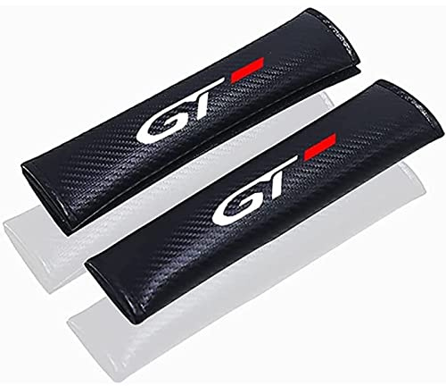 Stylecart 2 Pcs Auto Rembourrage De Ceinture, pour Peu-geot GT GTI gtline 508 5008 3008 208 2008 308 Confort Fibre de Carbone Ceinture Sécurité ÉPaule Pad Auto Interior Styling Accessories,GT