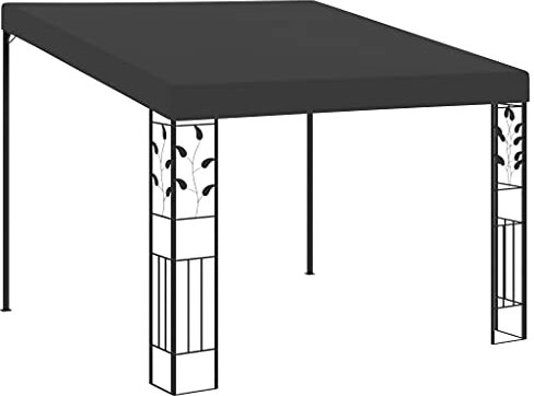 ZEYUAN Wand-Pavillon, Faltpavillon, Pergola, Partyzelt, Standmarkise, Sonnenzelt, Garten Pavillion, Grillpavillon, 3x3x2,5 m Anthrazit