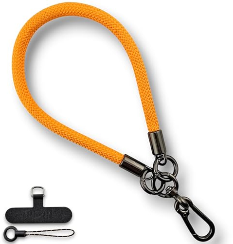 RATASK Wrist Strap Lanyard, Rope Lanyard Wrist Strap for Mobile Phones, Cameras, Keyring, Keychain,Mobile Accessory Pendant (7mm Thickness) (Orange)