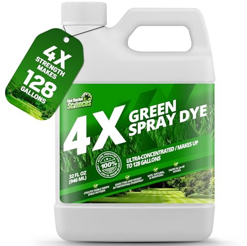 32oz 4X Green Spray Dye - Makes 128 Gallons of Concentrated Spray Pattern Indicator Dye, Ideal Fertilizer Marking, Lawn Turf Mark and Marker, Mark Where You've Sprayed with Green Color Indicator