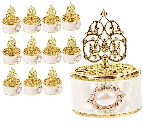 Amosfun 12 Pièces Boîte à Bijoux De Table Petite Boîte à Bijoux Boîte Darticles Divers Décor De Mariage D'époque Décor De Table Sucrier Biscuit Bagues Vintage Évider Pot De Bonbons Pp