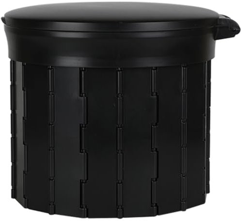 WC Faltbar Auto Toilette Unterwegs Outdoor Tragbares ABS Campingtoilette, Faltbare Nottoilette Für Camping, Entenschnabel Deckel, Belastbar 150kg (Color : Schwarz, S : 39 * 29 * 31cm)