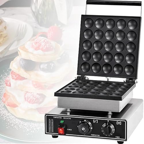 Electric Pancake Baker Maker, 1750W Mini Dutch Pancake Bake Machine, 25 Holes Non-Stick Waffle Pancake Maker for Home Kitchen Restaurant Bakery