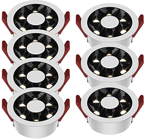 LWWYB Foco LED direccional Paquete de 7 Downlight Interior Hogar Montaje empotrado Lámpara de techo 8W, 15W, 20W, 30W Luz empotrada para sala de estar Luz 3000k, 4000k, 5000k