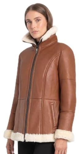 Valcuer 1887 Damen Lammfelljacke ALMA aus echtem Leder, Lammfell, Fell, ideal als warme Winterjacke - bequem, warm und hochwertig