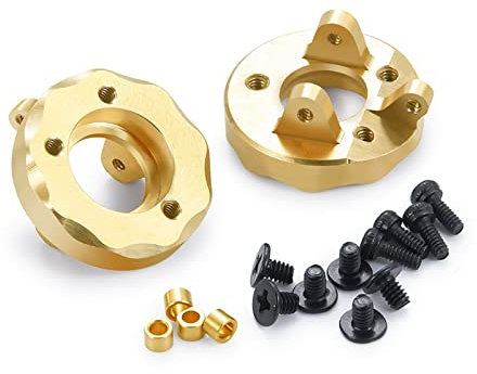 MUEOSI Lot de 2 contrepoids de Roue en Laiton for moyeux de Roue 1/18, for Kyosho, Jimny RC Crawler Car contrepoids d'équilibrage de Voiture