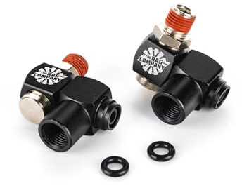 The Rag Company Ultra Air Hose Swivel Kit - Easily Maneuver Air Compressor Tools in Small Spaces with Universal Adapters - 2 pk
