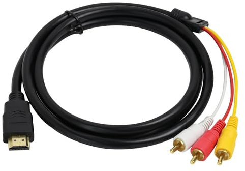 PosyLane HDMI a 3RCA, 1080P H-DMI a AV Video Audio Convertitore, H-DMI a Composite AV CVBS/PAL/NTSC Adattatore per TV