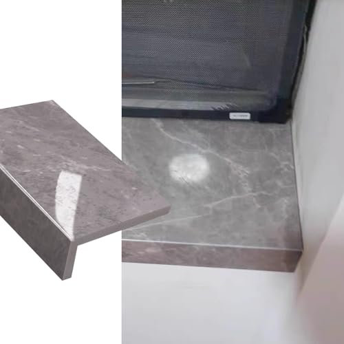 Copridavanzale per Finestra Copridavanzale per Finestra in Stile Marmo con Trama Grigio Scuro, Pannello Composito per Davanzale per Piastrelle, Piastra di Copertura per Finestre Allargate per