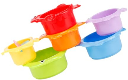 WEKAMOS 6stücke Spielzeug Becher Badespielzeug Für Badewanne Babybecher Aus Blöcke Zum Stapeln Geeignet Für Strand Und Haus Der Feinmotorik