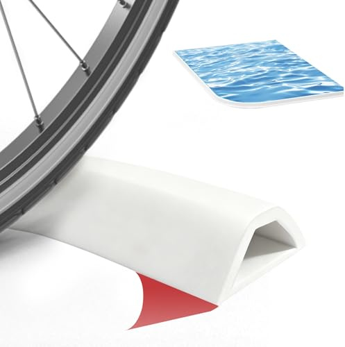 MIUUIPI Striscia protettiva per doccia, autoadesiva, in silicone, per separazione a umido e secco, per doccia (bianco, 200 cm)