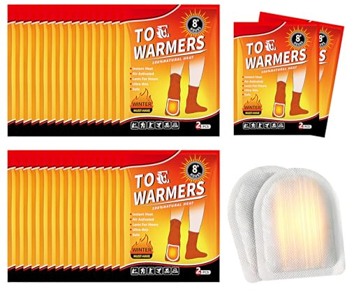 Fußwärmer, 30 Paar Wärmepads für 8 Stunden Wärme Fusswärmer Selbstklebend Extra Dünn und Weich Zehenwärmer Ideal für Outdoor Aktivitäten Skischuhe Wandern Wintersport Warme Füße Ohne Strom