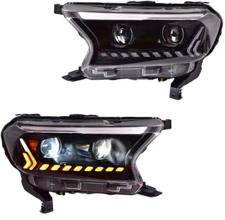 Faro principale Compatibile Con Ford Per Ranger 2016 2017 2018 2019 2020 Fari DRL Indicatori Direzione Abbaglianti Angel Eye Lente Del Proiettore 2 Pezzi Lampada Frontale