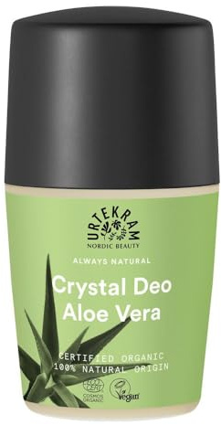 Urtekram Desodorante Natural Crema Cristal Aloe Vera - 50 ml - Con Sales Minerales - Aroma Fresco a Naranja - Sin Alcohol ni Aluminio - Cosmética Natural Certificada - Vegano