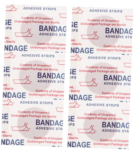 ROMISBABA 50 Piezas apósito adhesivo banda Cubrir guardia pequeñas heridas muñeca vendajes a granel vendaje dedo transpirable para nudillos tejido elástico Marrón claro